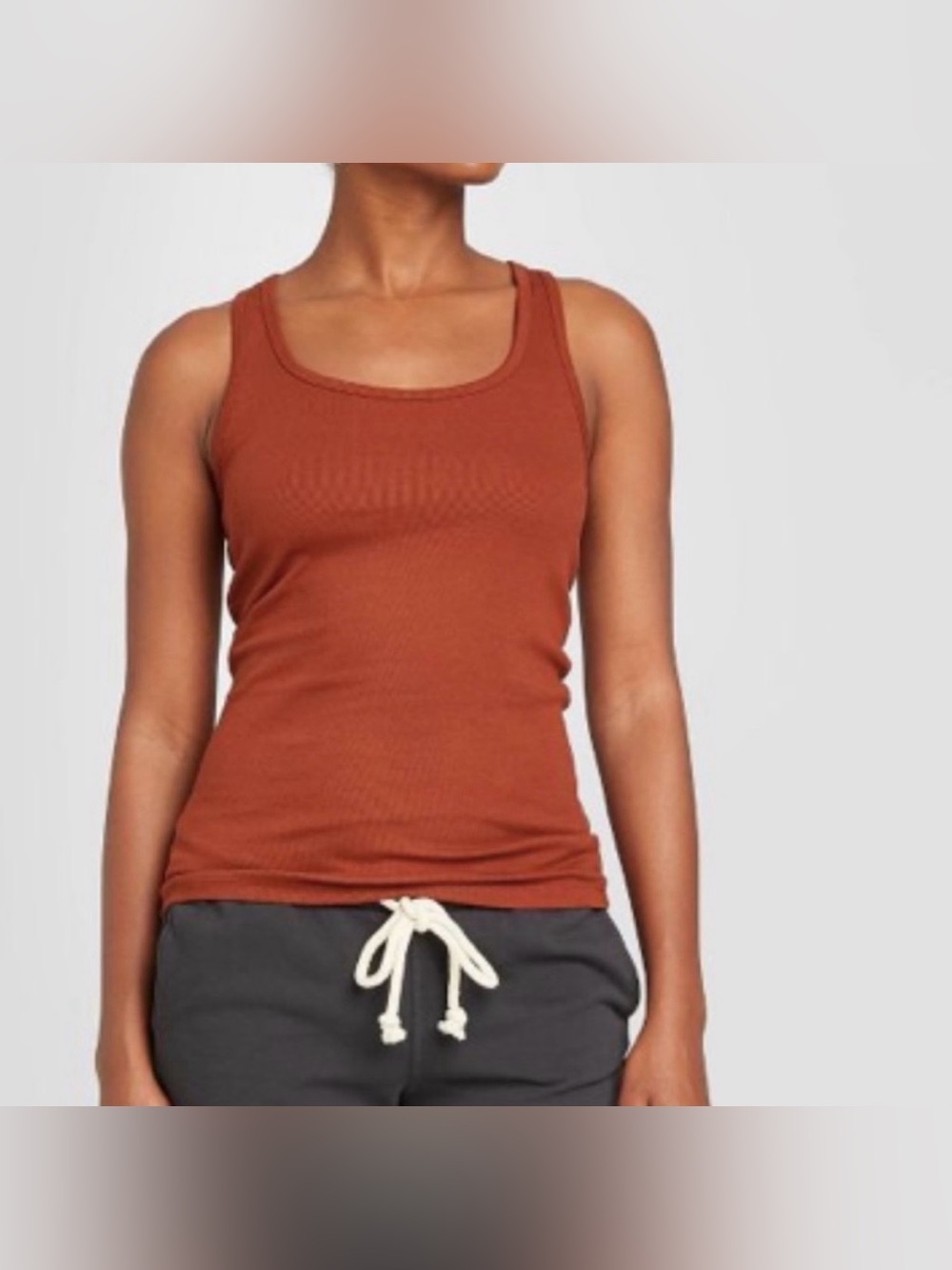 Universal Thread Women's Ribbed Racerback Tank Top in Rust